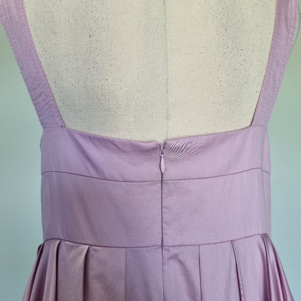 Aje Frequency Lilac Purple Cotton Pleated Babydoll Mini Dress Size 14 - Picture 6 of 10